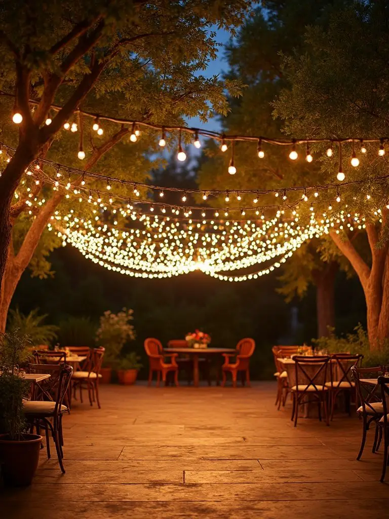 dreamy celestial backyard dance space