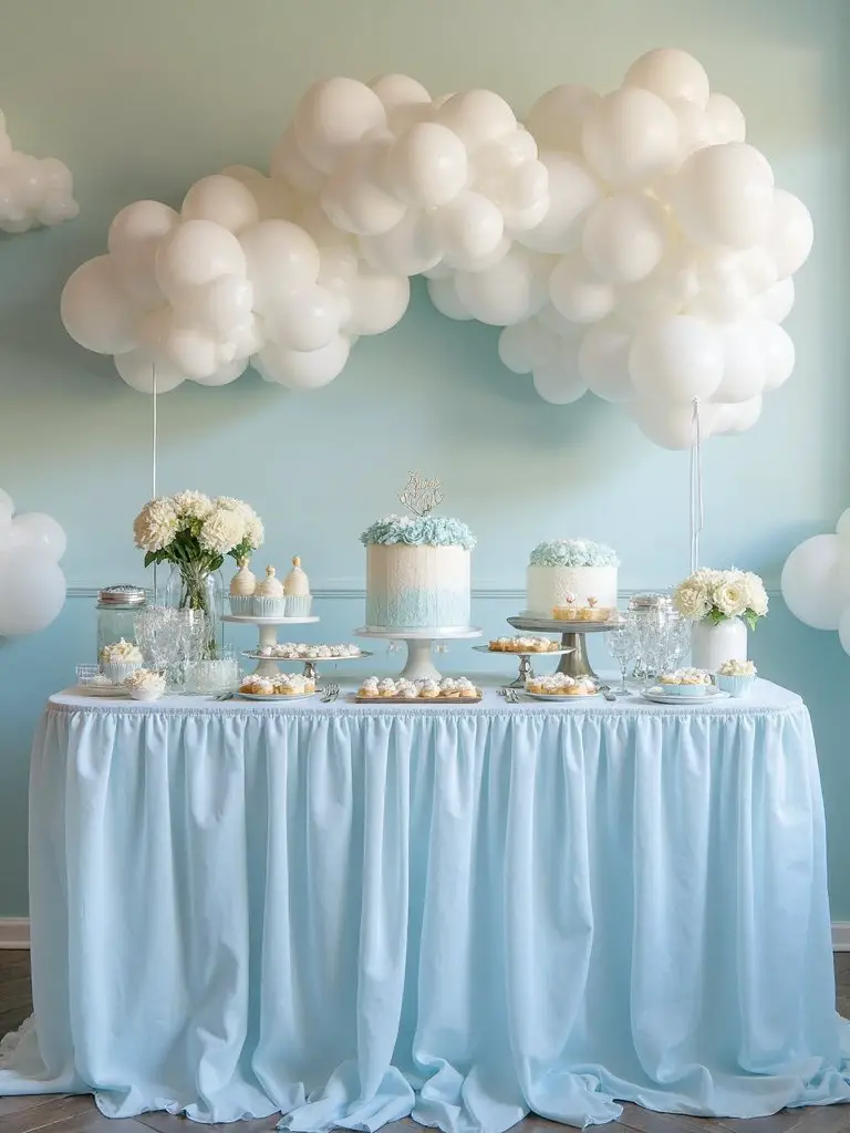 dreamy cloud themed centerpieces