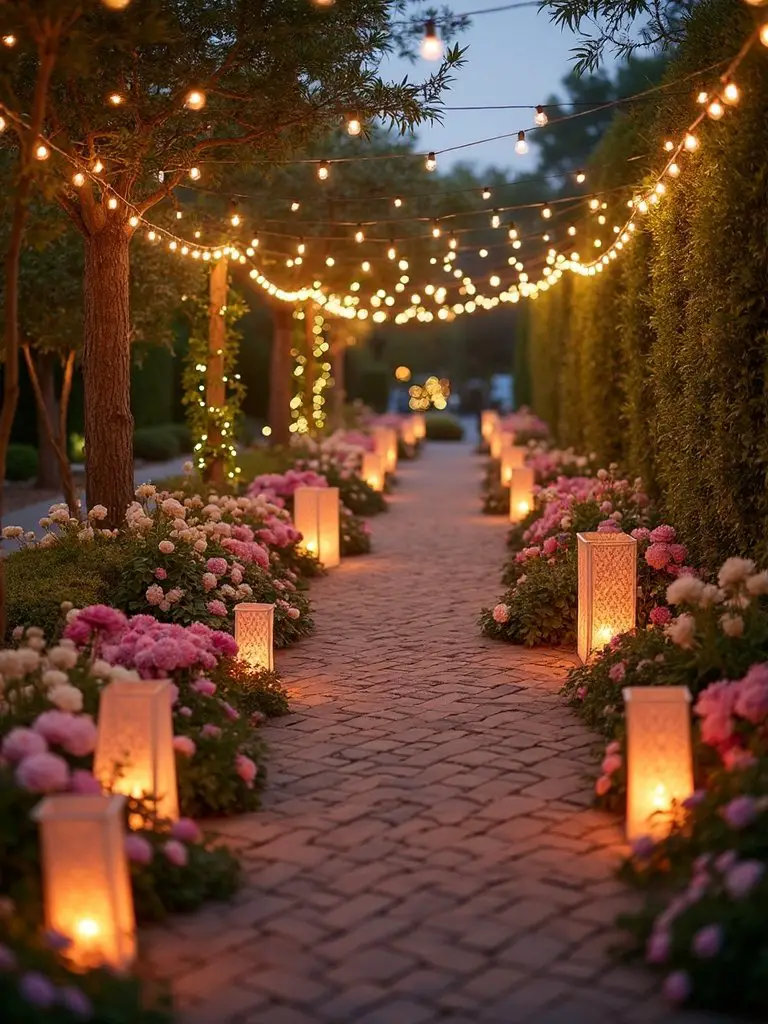dreamy ethereal whimsical fairy tale wedding aisle