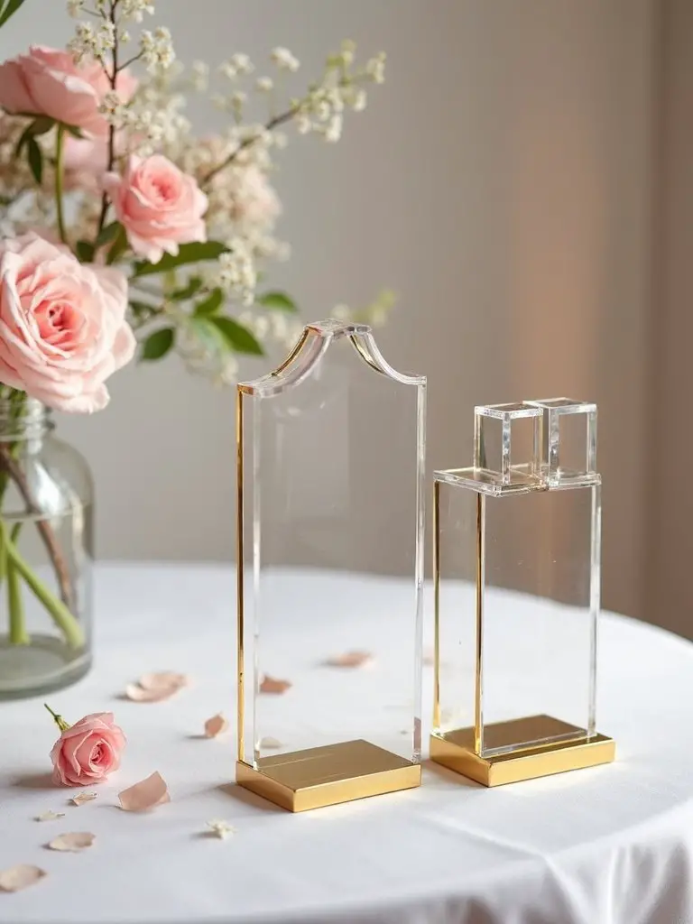 elegant acrylic wedding favor display