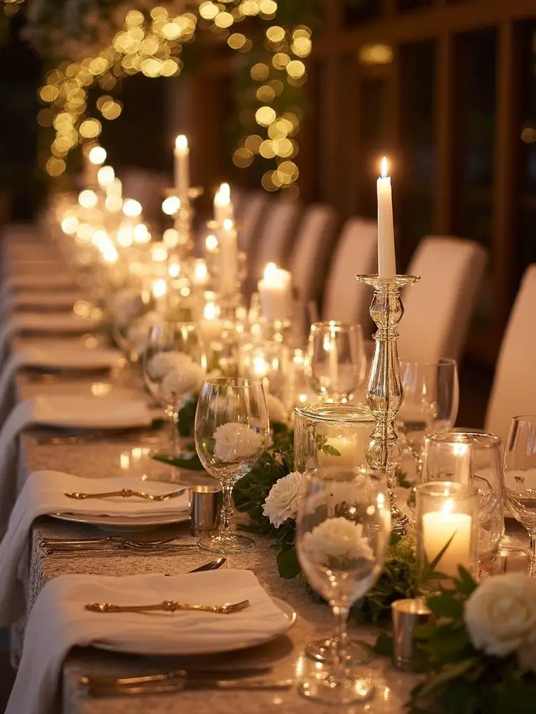 elegant cascading romantic candlelight display