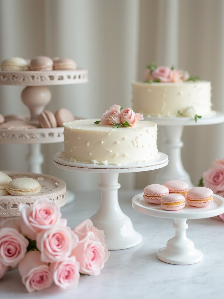 elegant minimalist dessert display