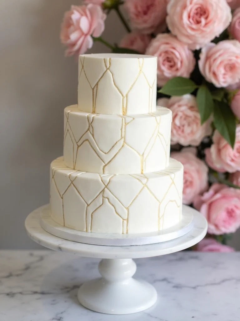 elegant minimalist geometric cake