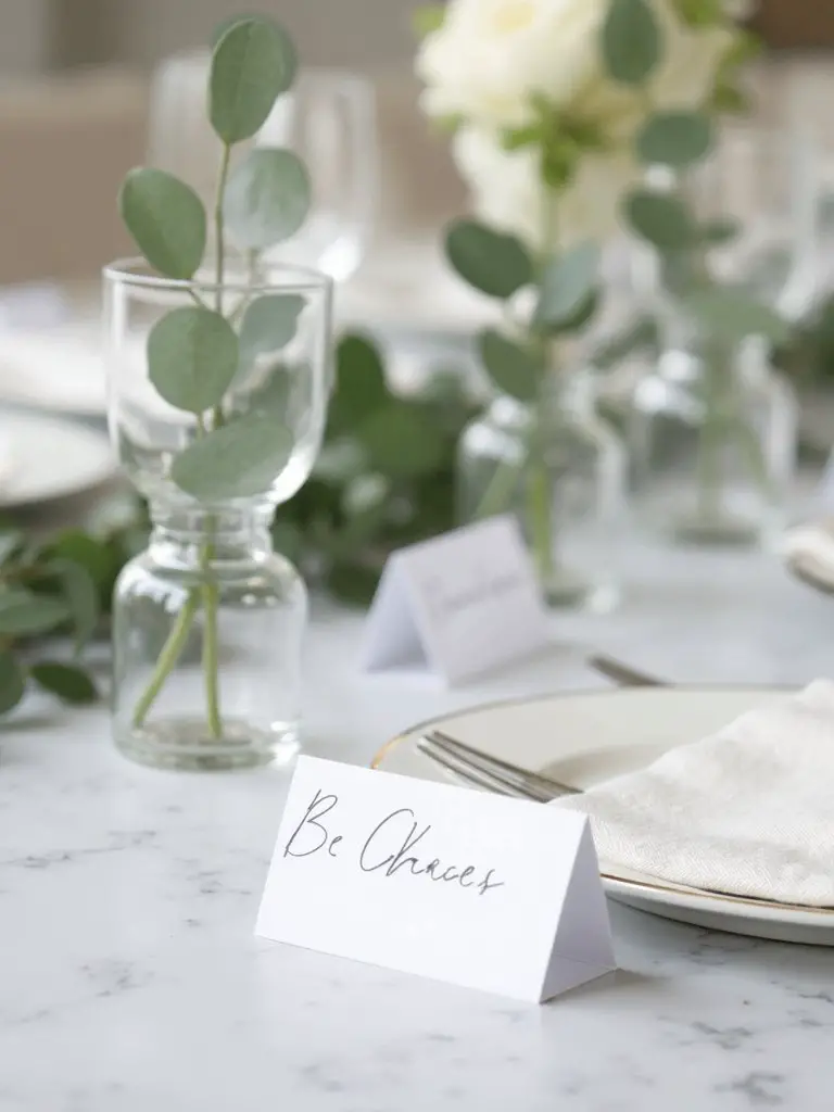 elegant minimalist place cards