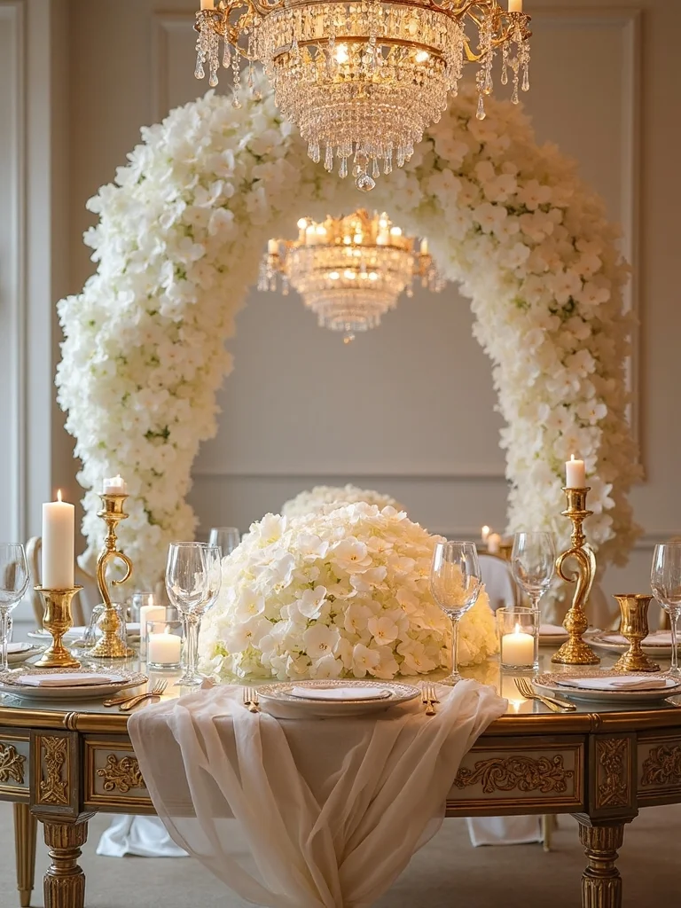 elegant wedding reception head table