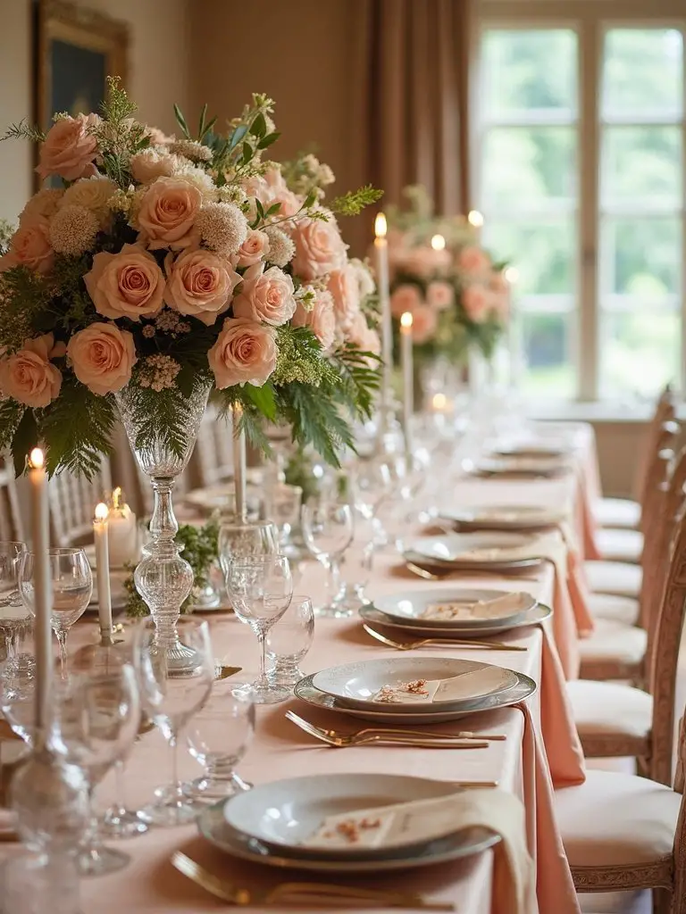 elevated layered harmonious wedding centerpieces