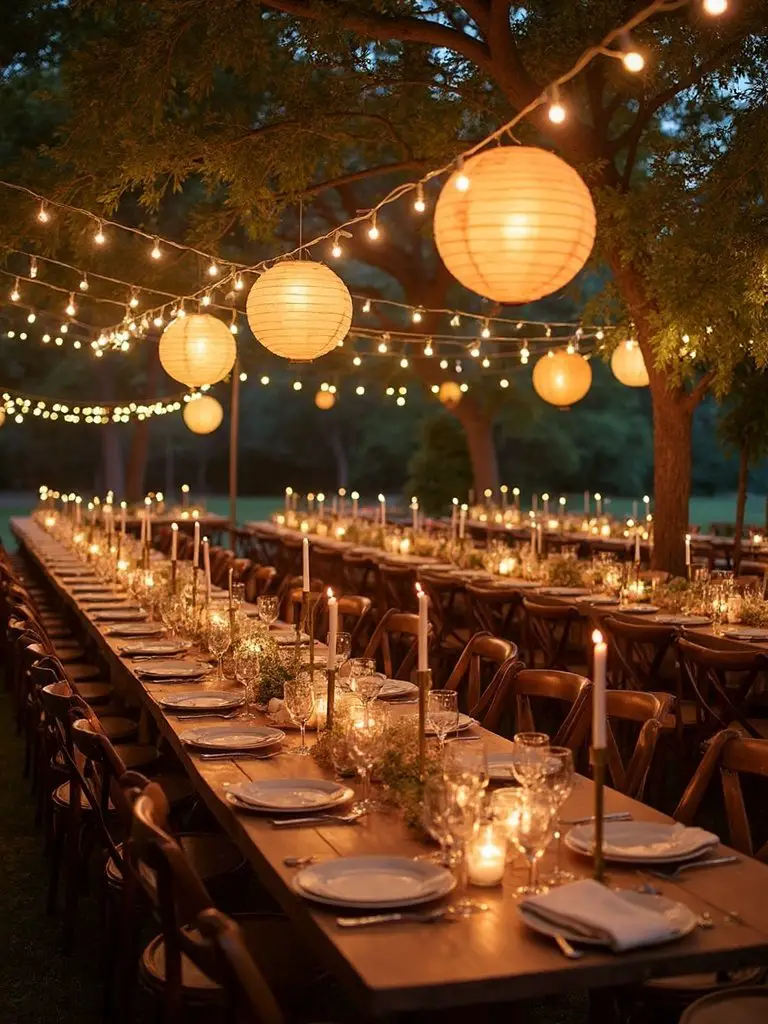 enchanted evening lantern garden setting