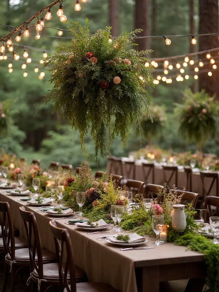 enchanted woodland wedding reception layout
