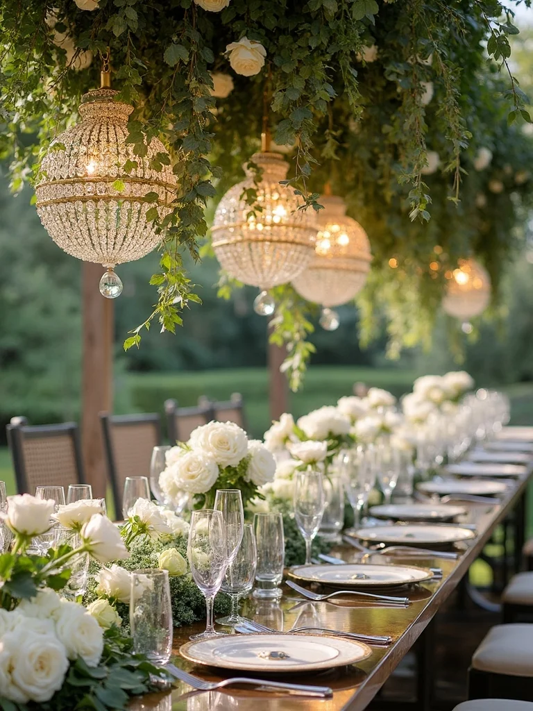 enchanting botanical cocktail hour setting