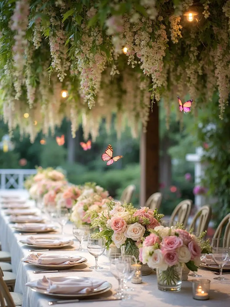enchanting butterfly garland installations