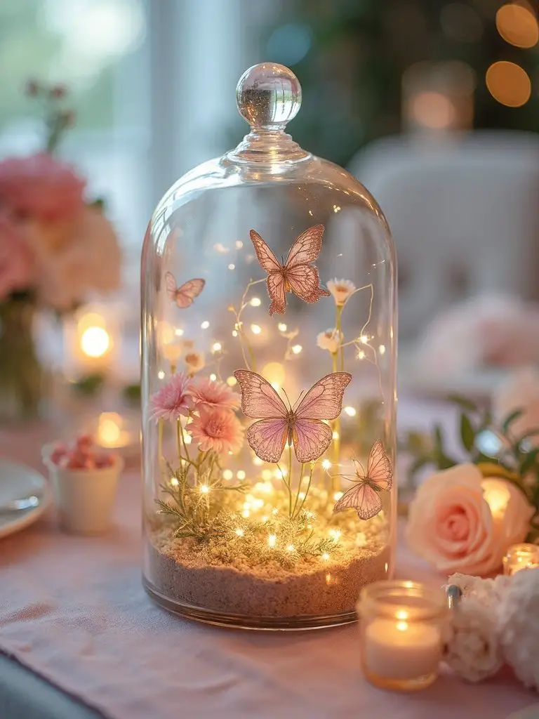 enchanting butterfly light terrariums