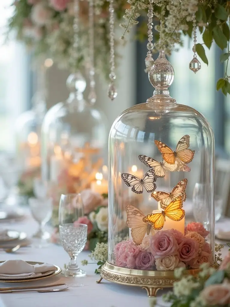 enchanting butterfly terrarium wedding displays
