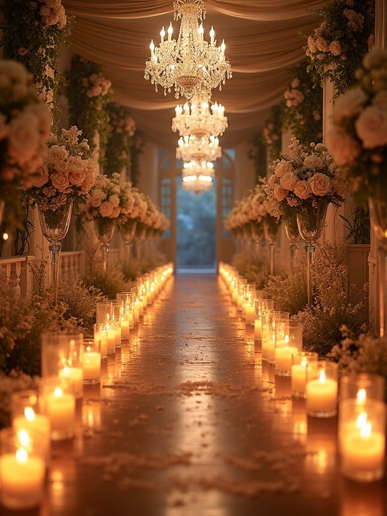 enchanting candlelit entrance pathway celebration