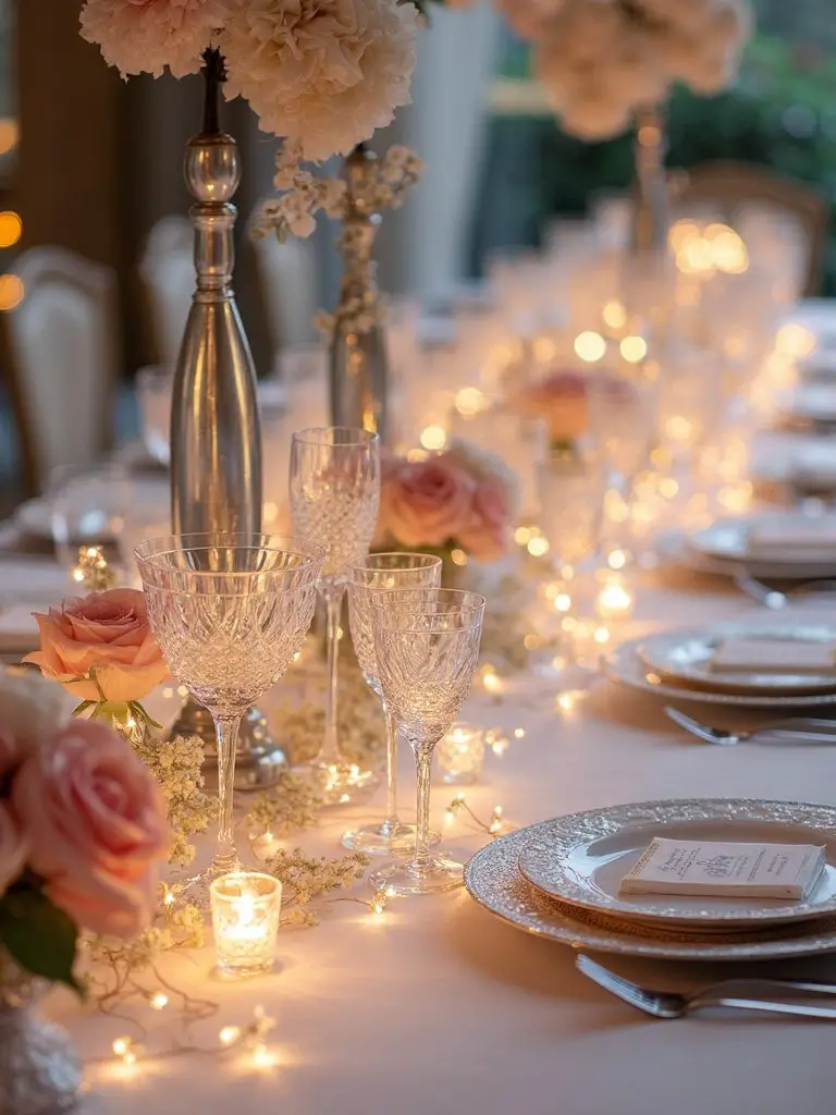 enchanting glass slipper wedding centerpieces