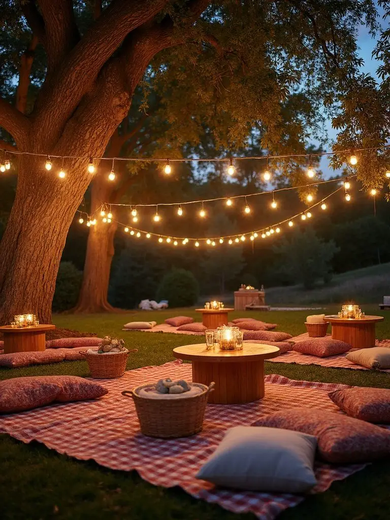 enchanting outdoor tree lighting display