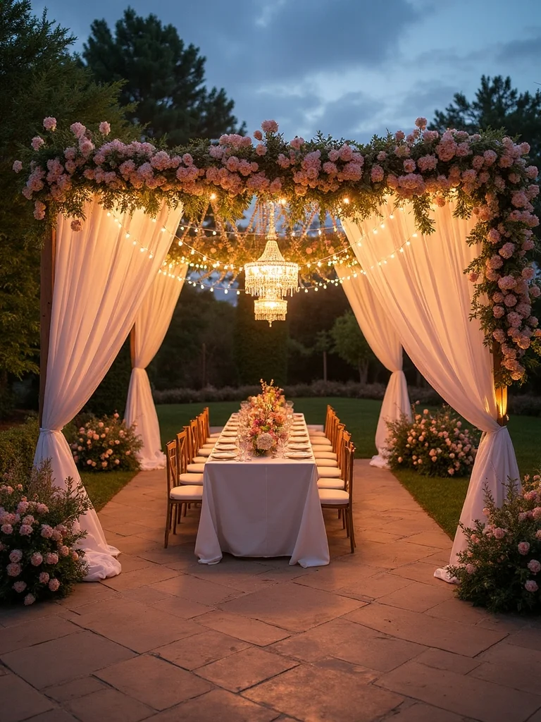 enchanting outdoor wedding lighting canopies