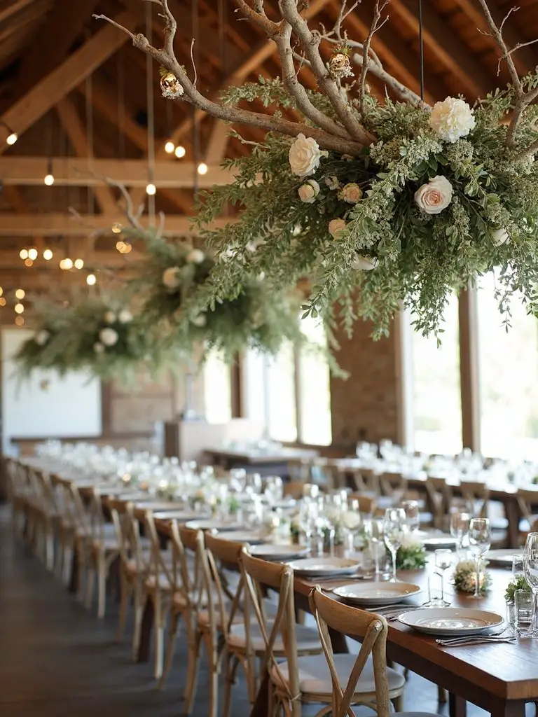 enchanting overhead floral canopy