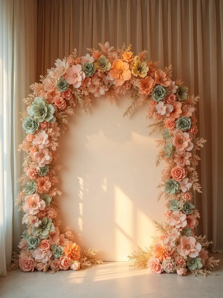 enchanting paper flower photo backdrop