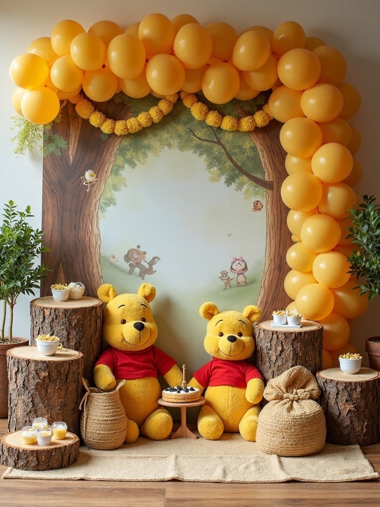 enchanting pooh bear backdrop