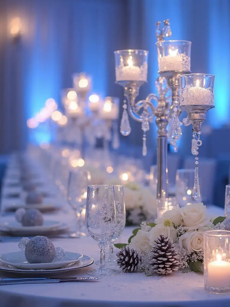 enchanting winter wedding welcome decor