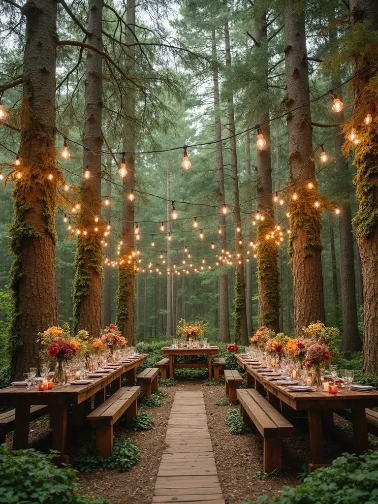 enchanting woodland fairytale ceremony backdrop