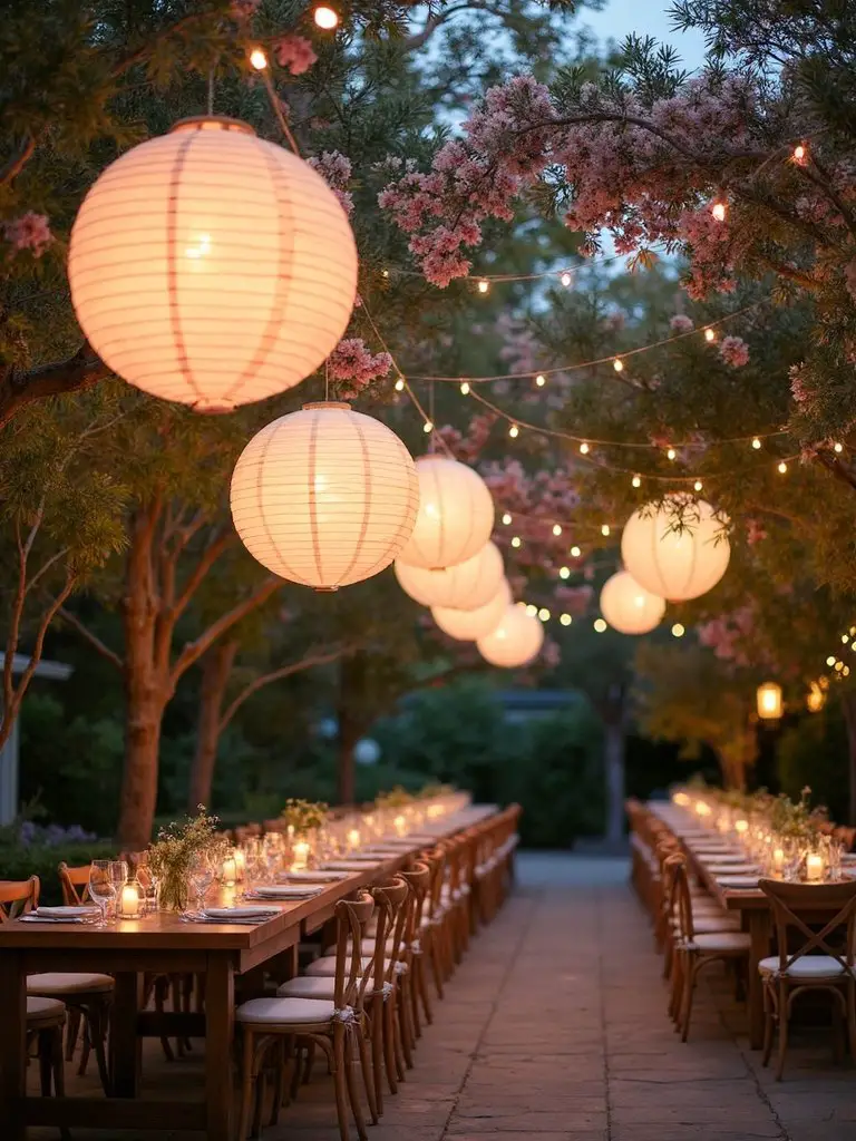 ethereal garden party lighting arrangements