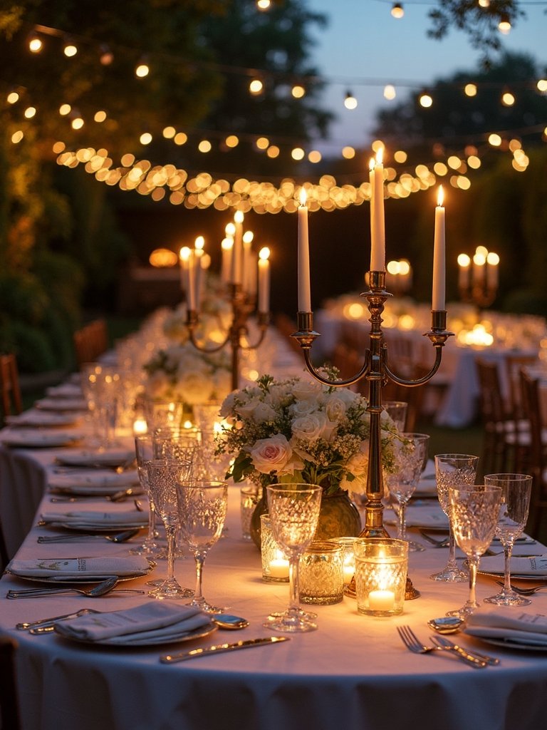 ethereal outdoor twilight candle garden