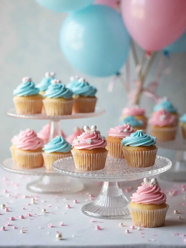 exciting gender reveal cupcakes