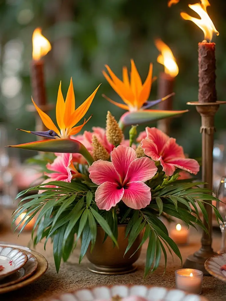 exotic tropical floral arrangements