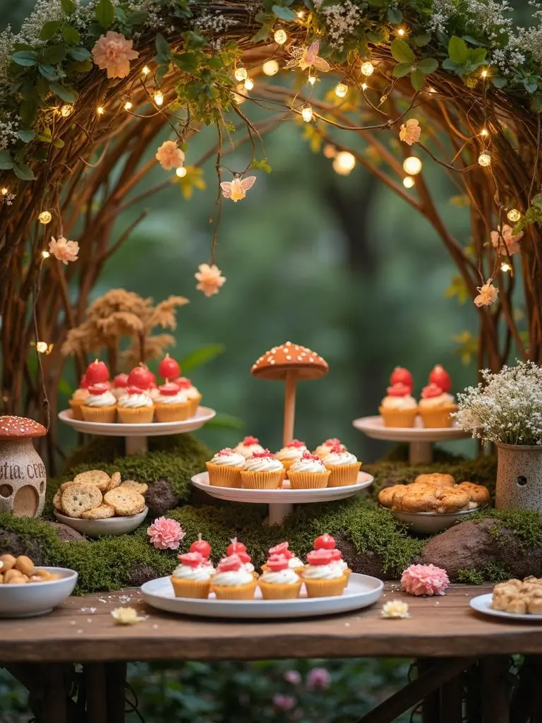 fairy woodland dessert styling