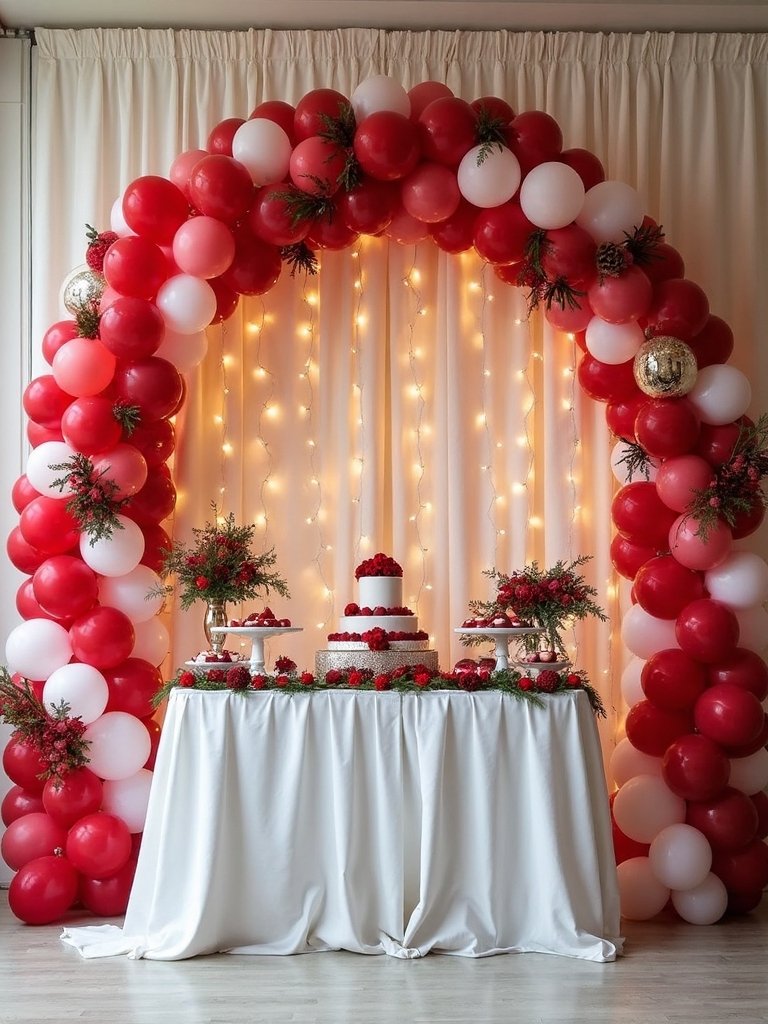 festive balloon arch display