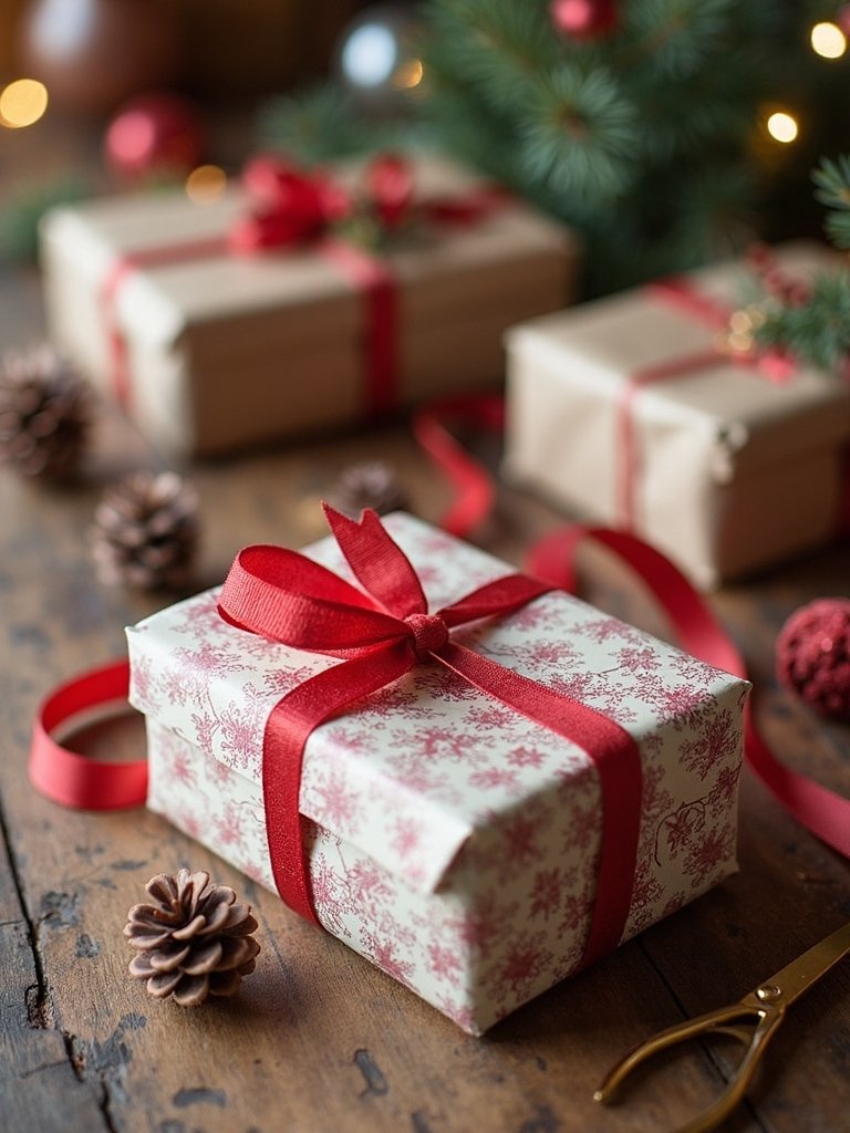 festive gift wrapping station