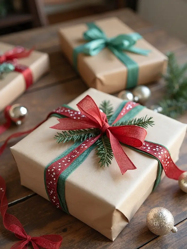 festive gift wrapping station