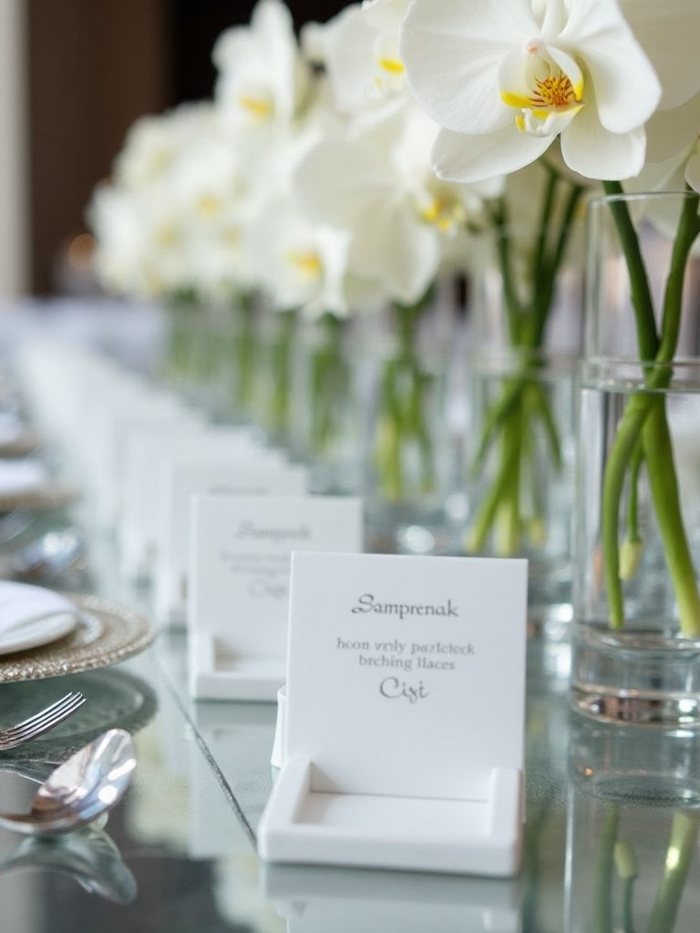 floating minimalist contemporary sophisticated place cards
