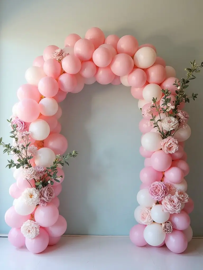 floral balloon arch decor