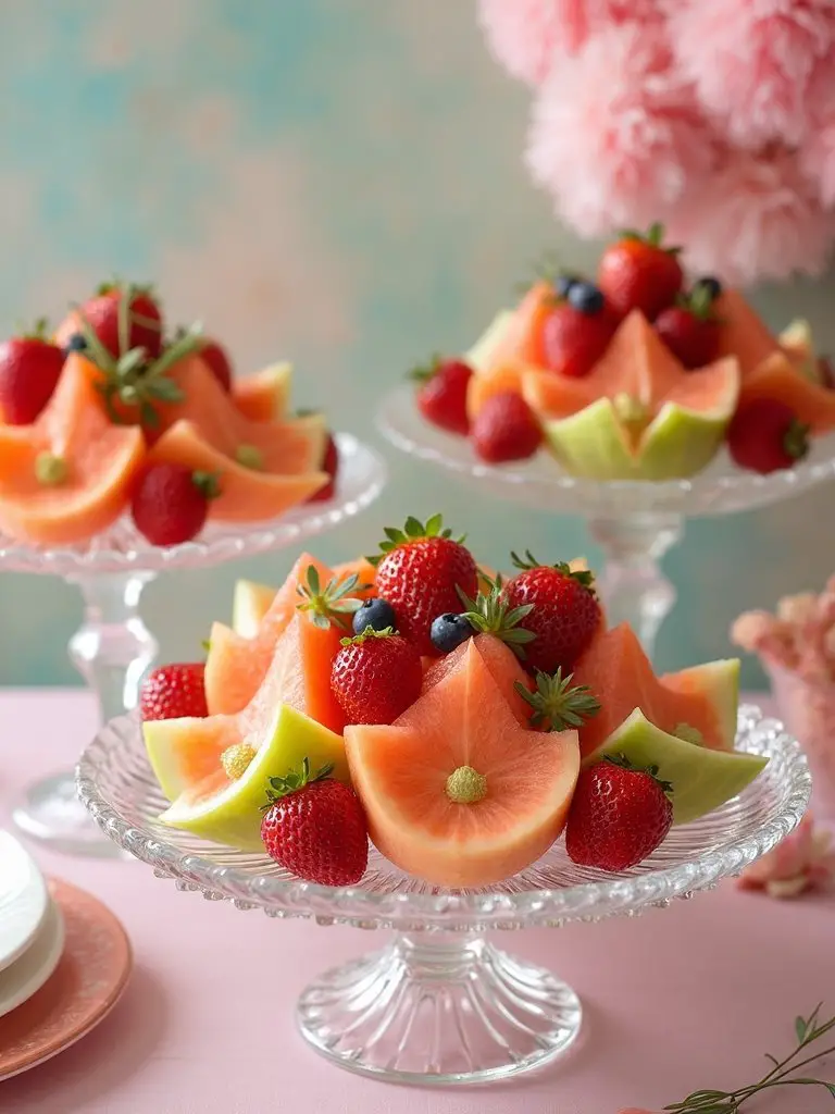 floral fruit tray display