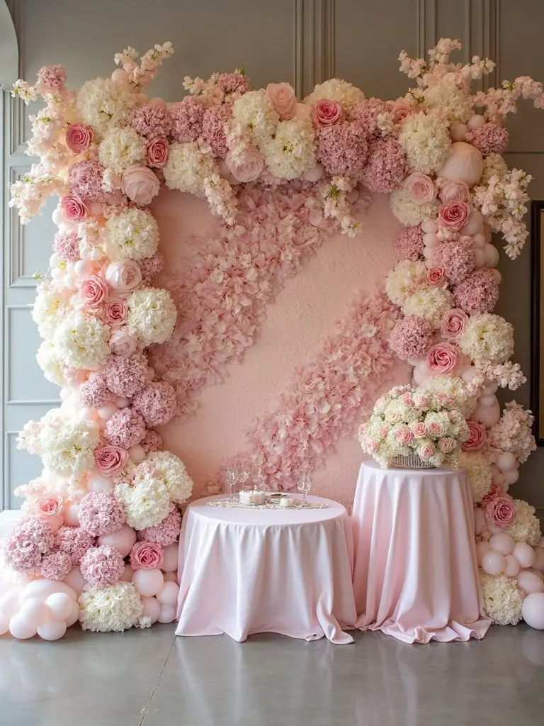flower wall backdrop creation