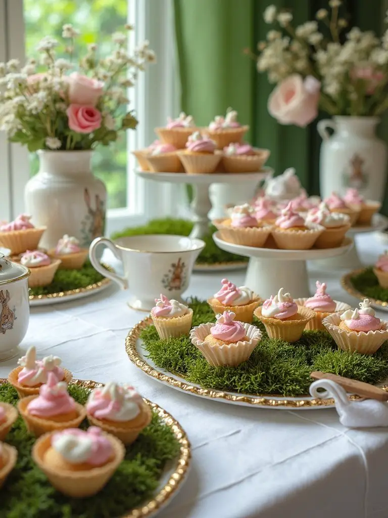 garden themed dessert display