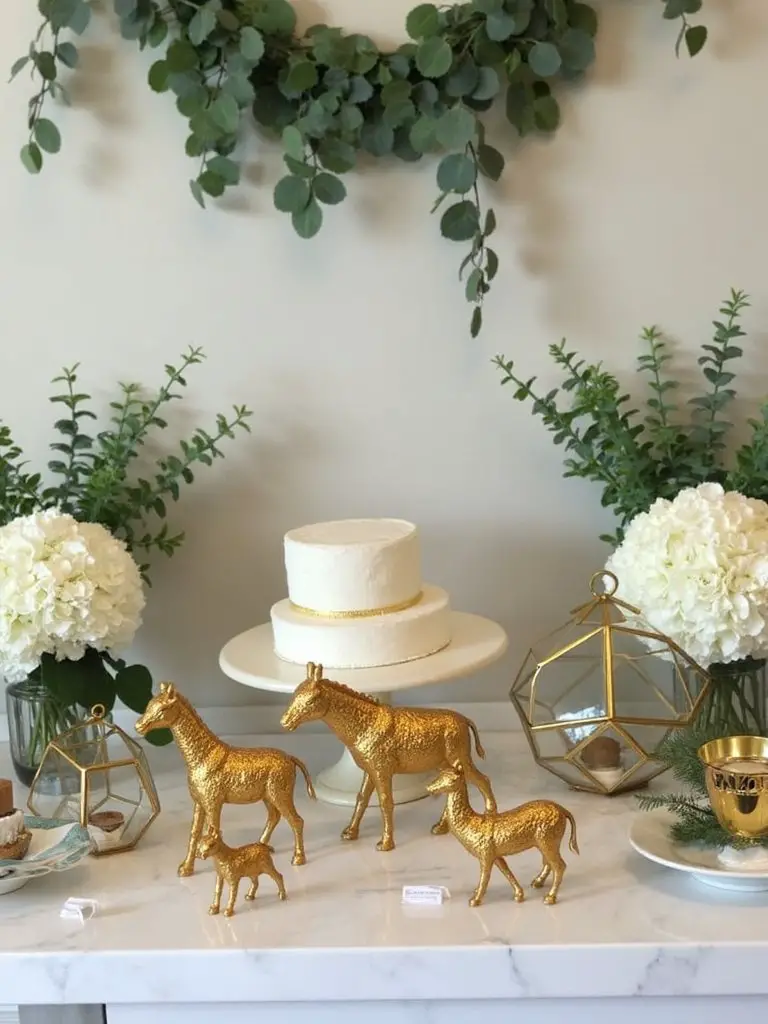 gold animal figurines centerpieces