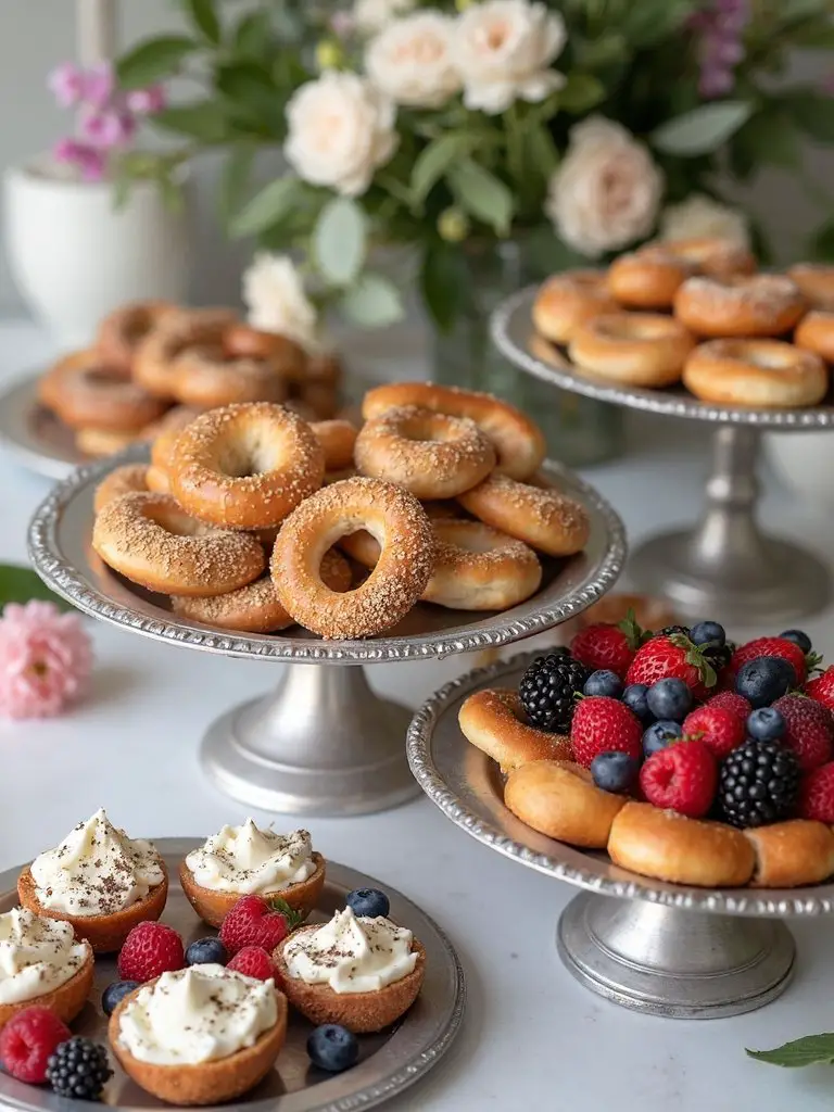 gourmet bagel breakfast display