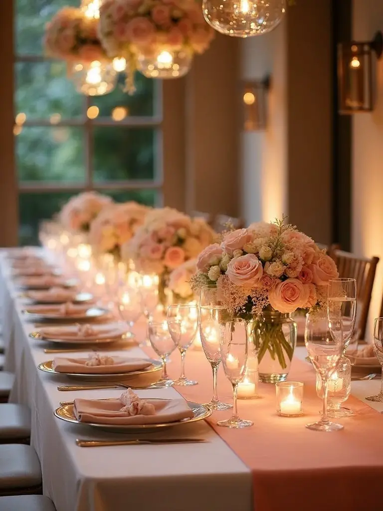 gradient peach runner visually captivating tablescape