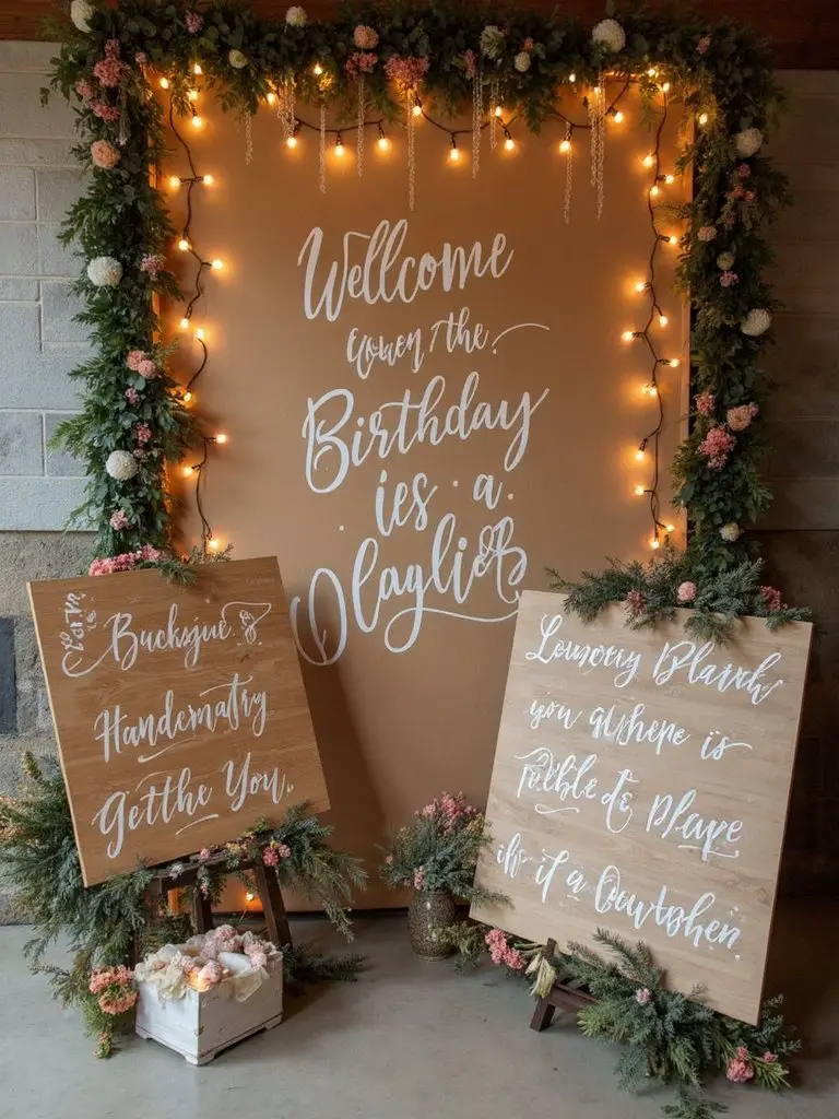 hand lettered sophisticated wedding welcome