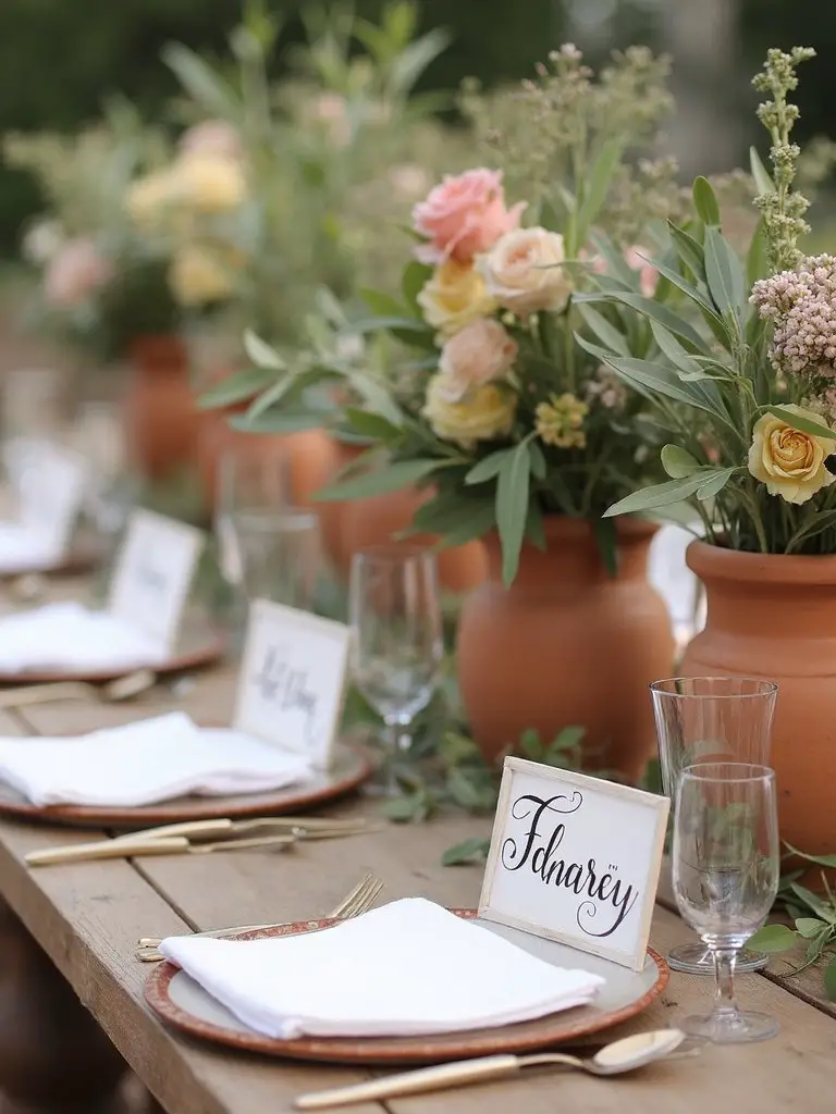 handmade italian themed place cards