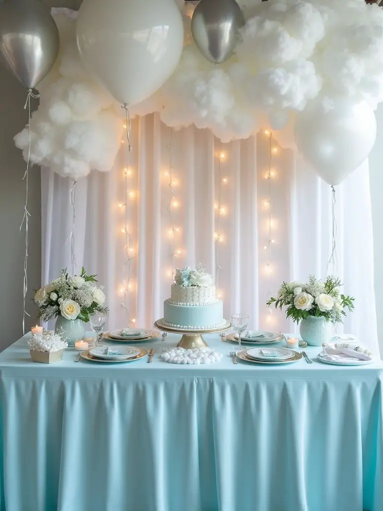 heavenly cloud inspired table settings