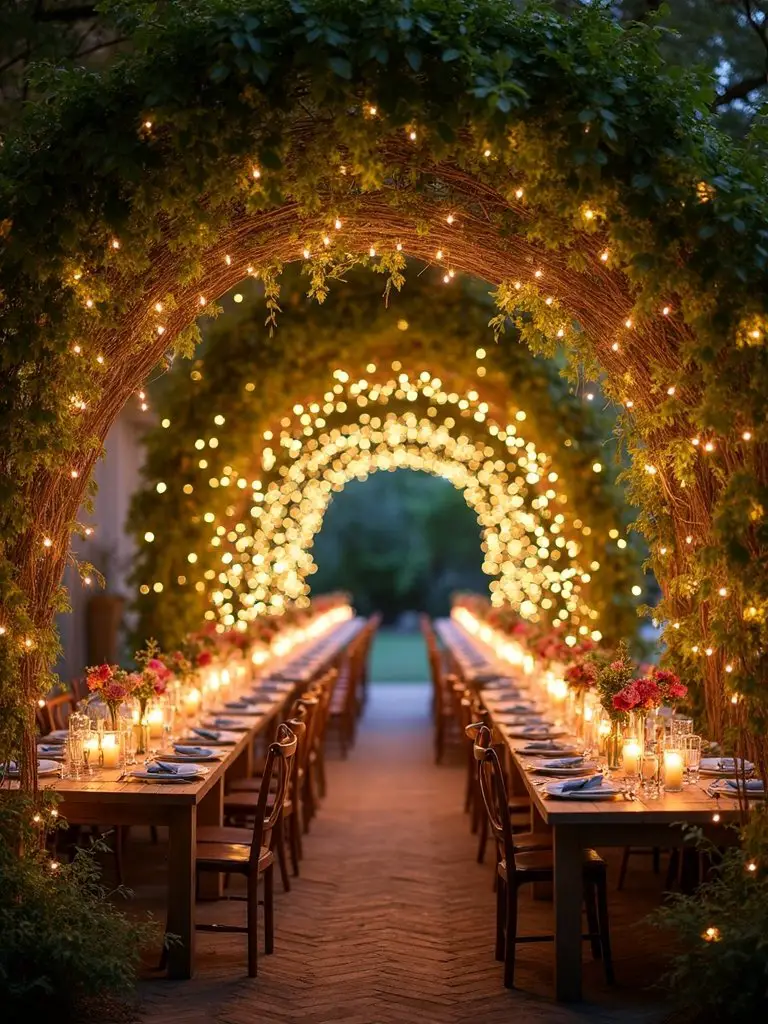 illuminated garden pathway light tunnels