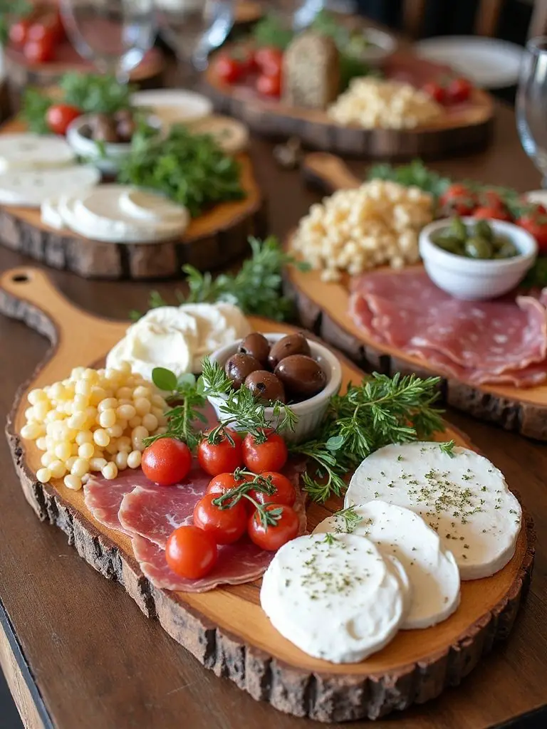 impressive italian themed antipasto spread