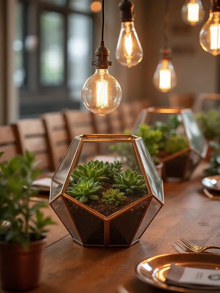 industrial geometric centerpieces