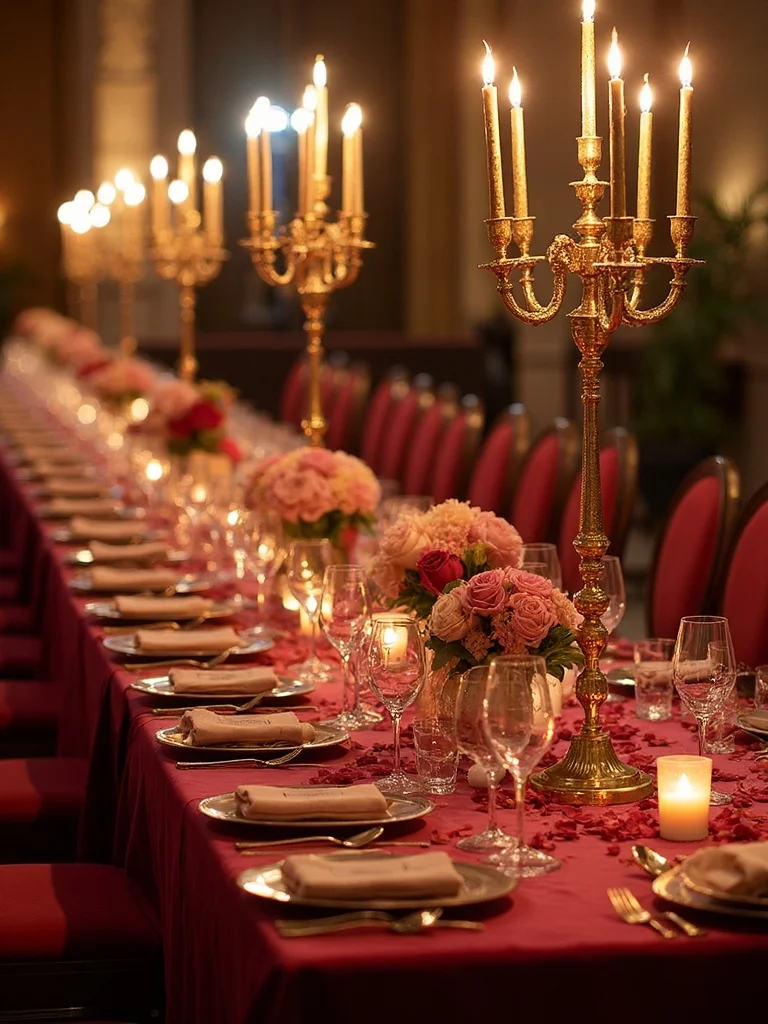 intimate romantic metallic candlelight ambiance
