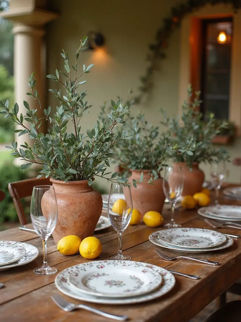 italian inspired baby shower settings