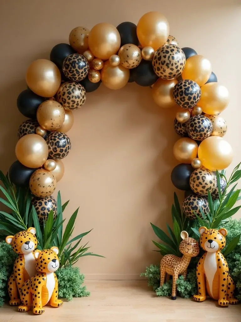 jungle themed balloon arch design